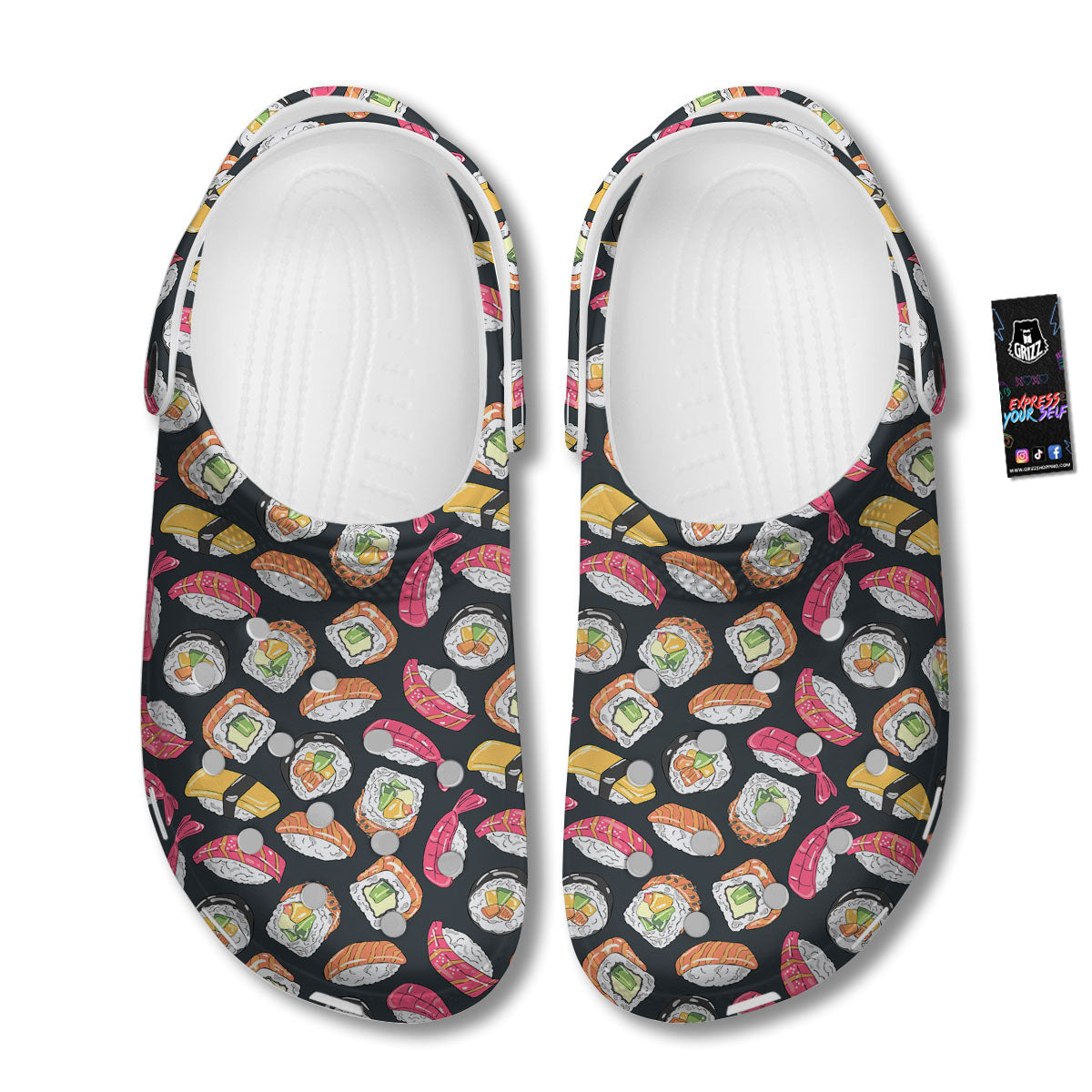 Japanese Sushi Print Pattern Clog-grizzshop