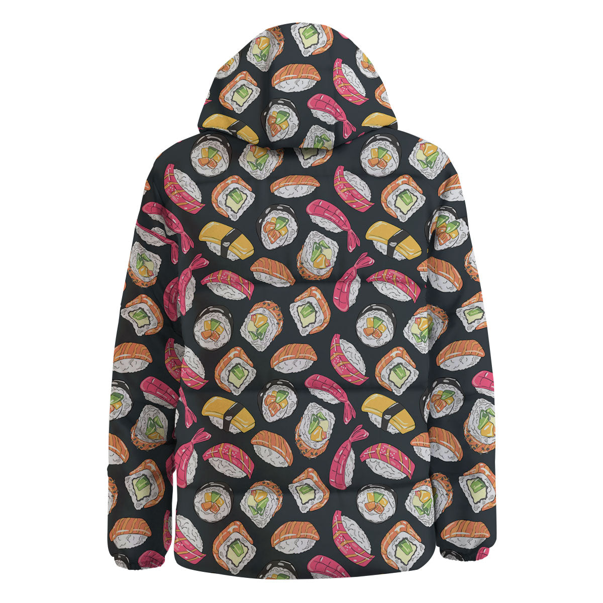 Japanese Sushi Print Pattern Down Jacket-grizzshop