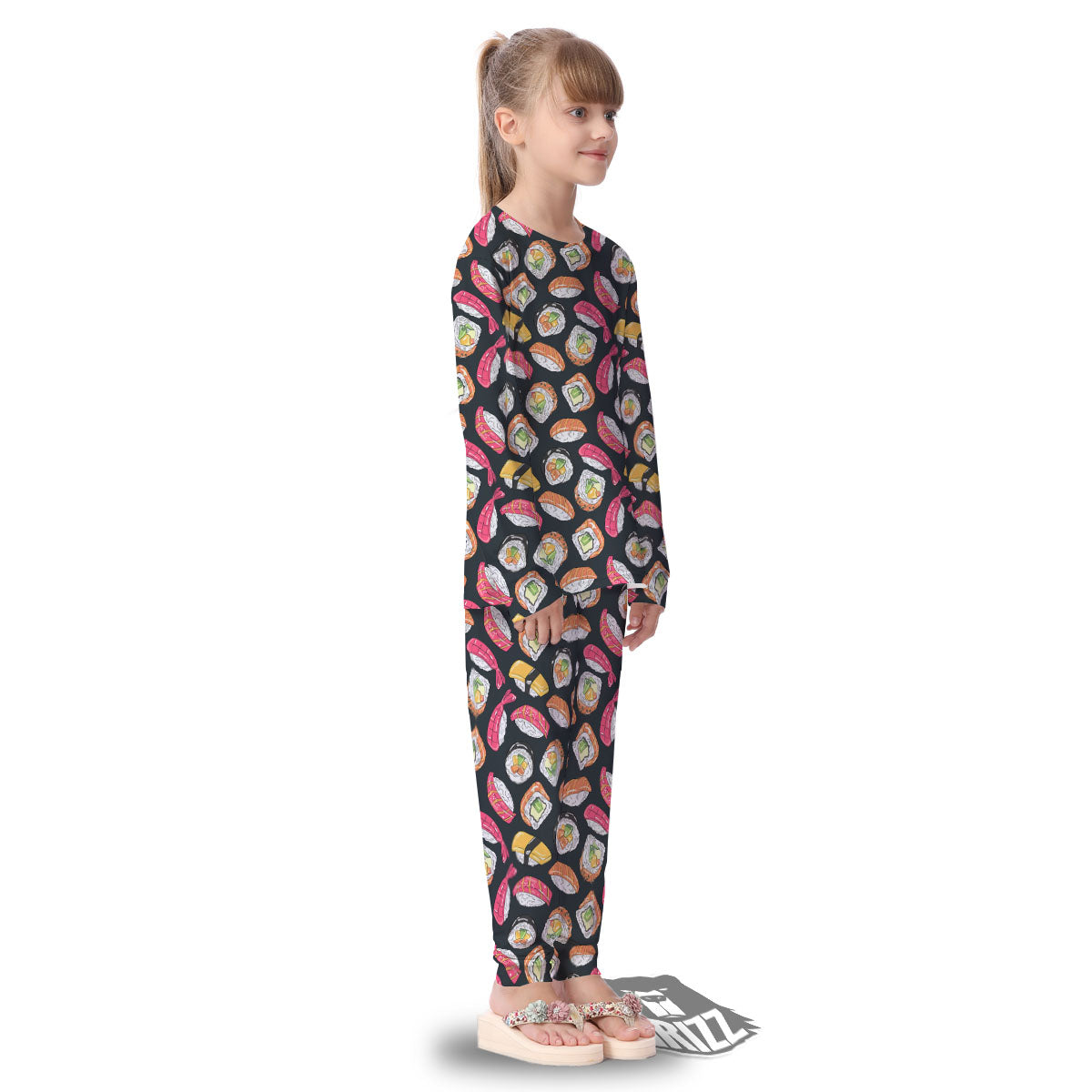Japanese Sushi Print Pattern Kid's Pajamas-grizzshop
