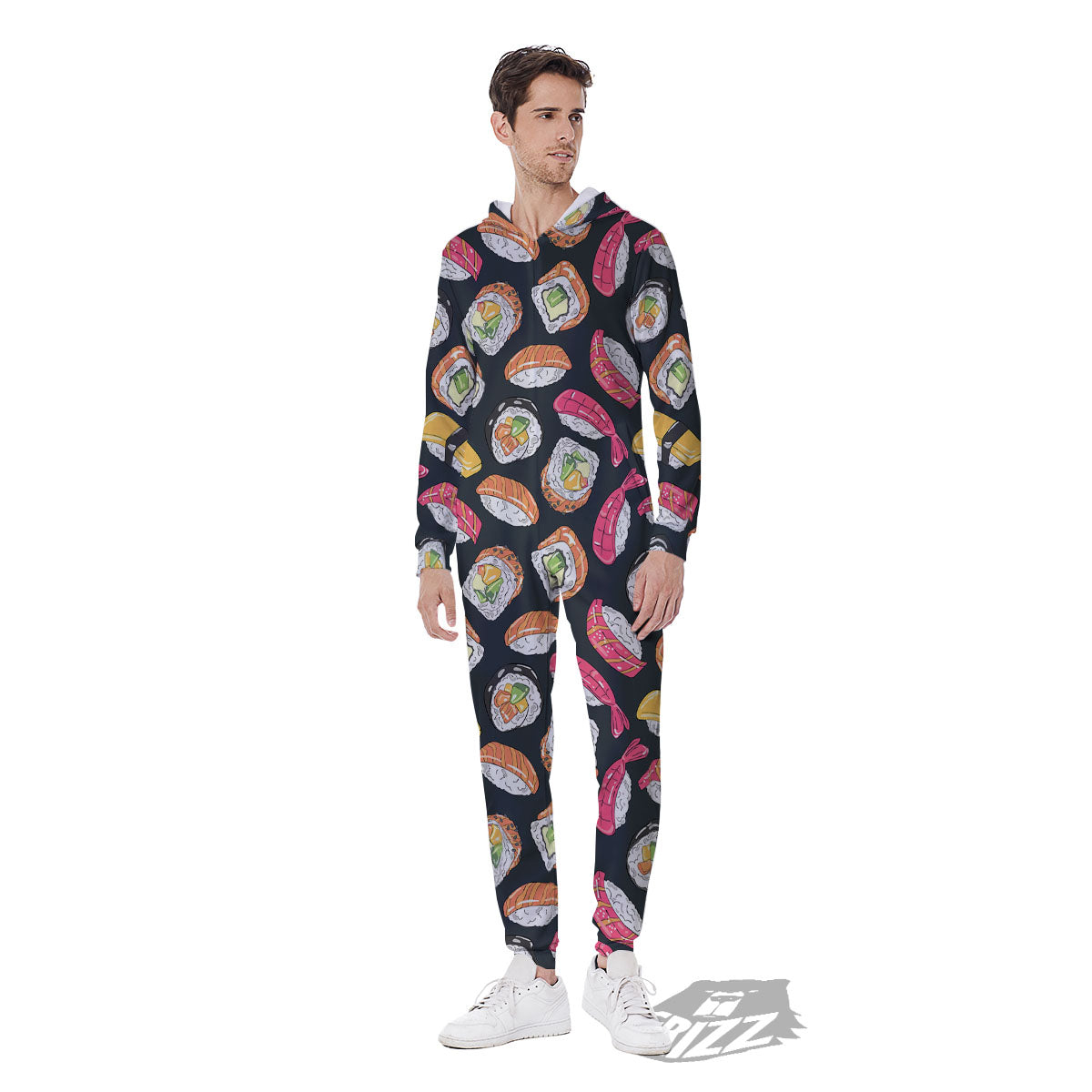 Japanese Sushi Print Pattern Men's Jumpsuit-grizzshop