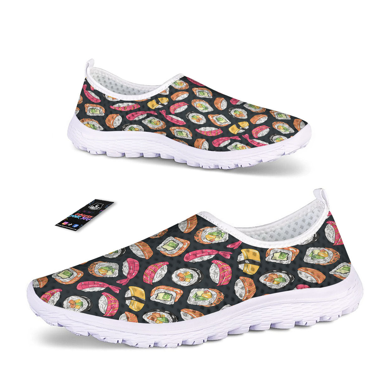 Japanese Sushi Print Pattern Nurse Shoes-grizzshop
