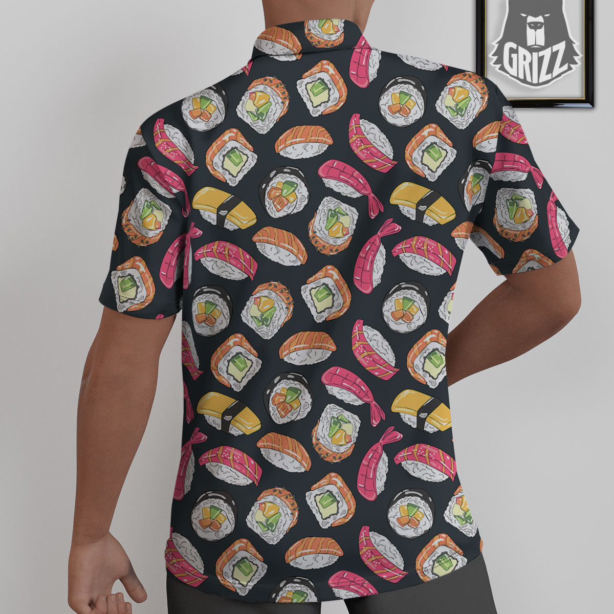 Japanese Sushi Print Pattern Untucked Shirts-grizzshop