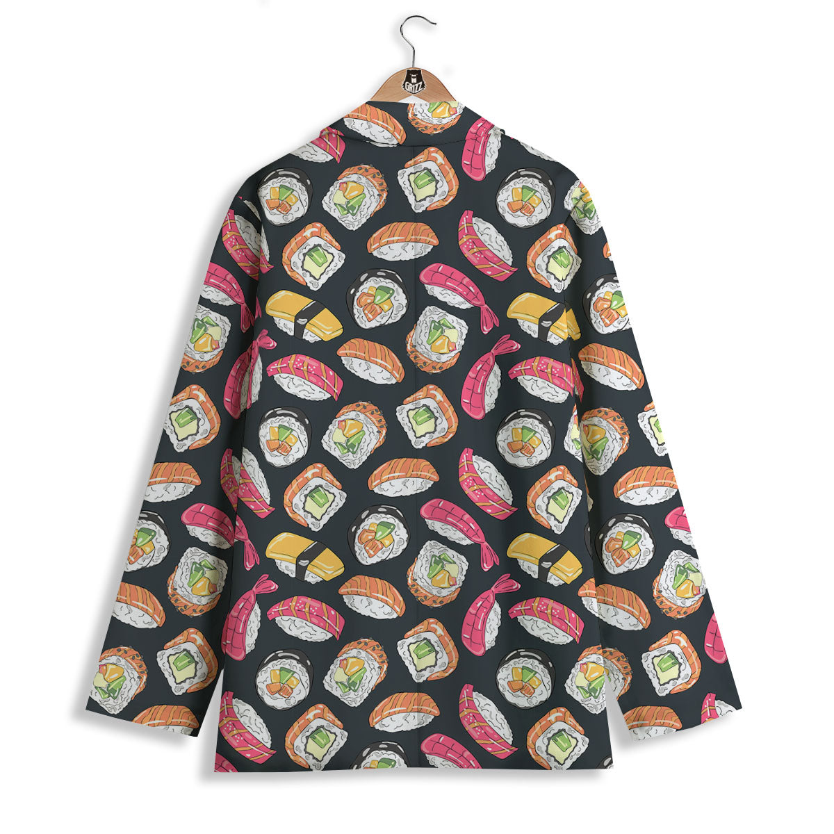 Japanese Sushi Print Pattern Women's Blazer-grizzshop