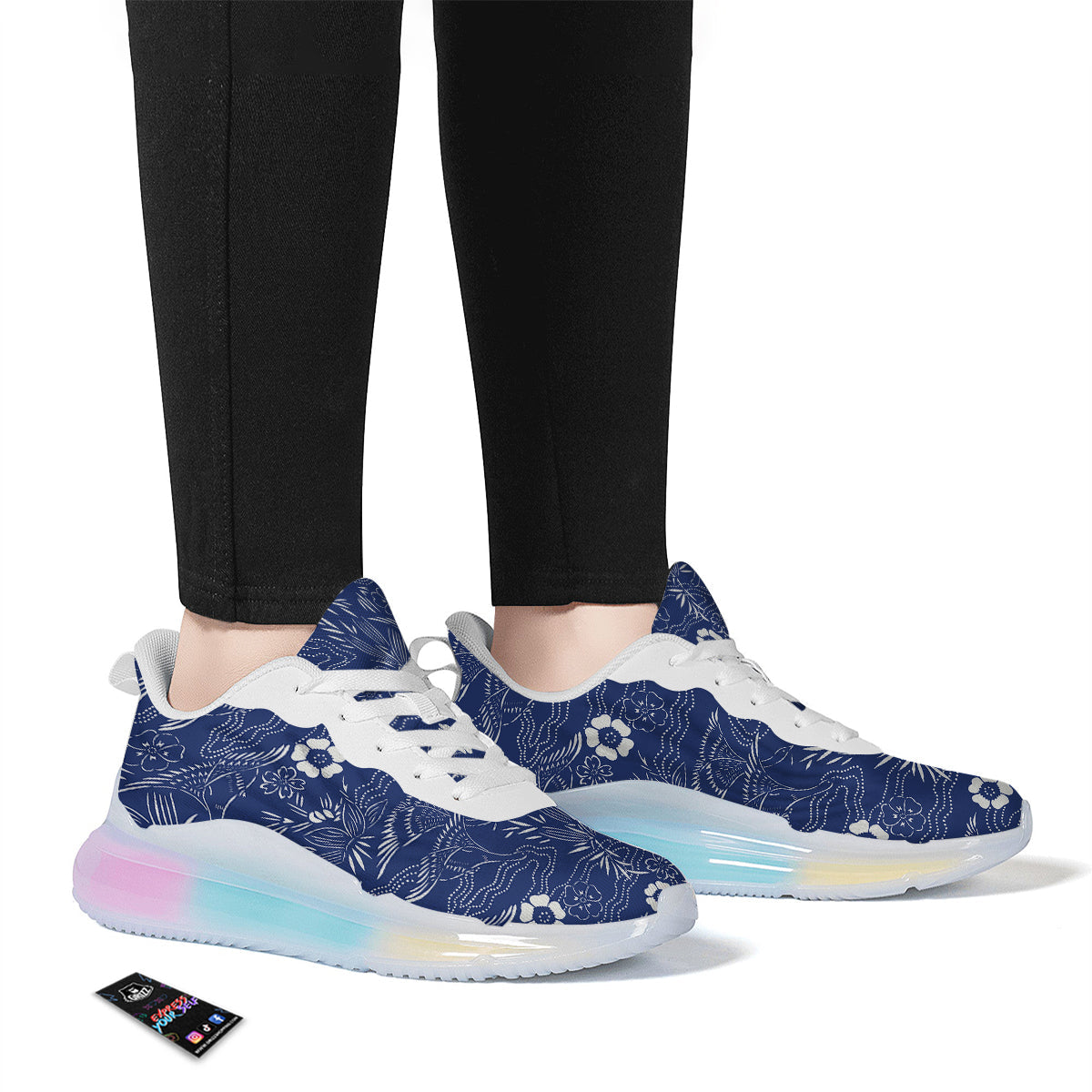 Japanese Vintage Print Pattern Running Sneakers-grizzshop