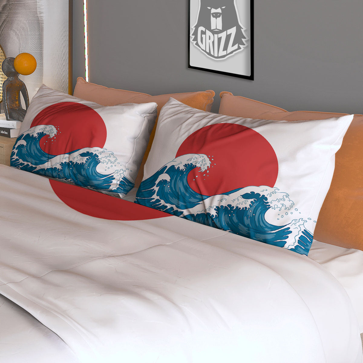 Japanese Wave And Vitage Sea Print Duvet Cover Bedding Set