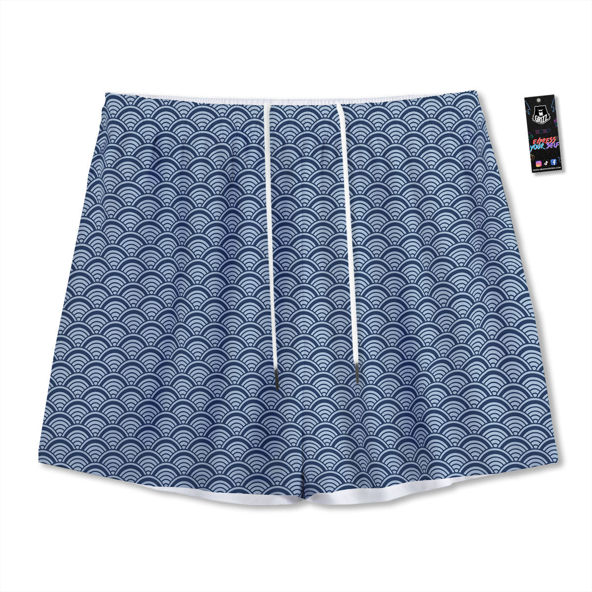 Heartbeat Green Print Pattern Mesh Shorts