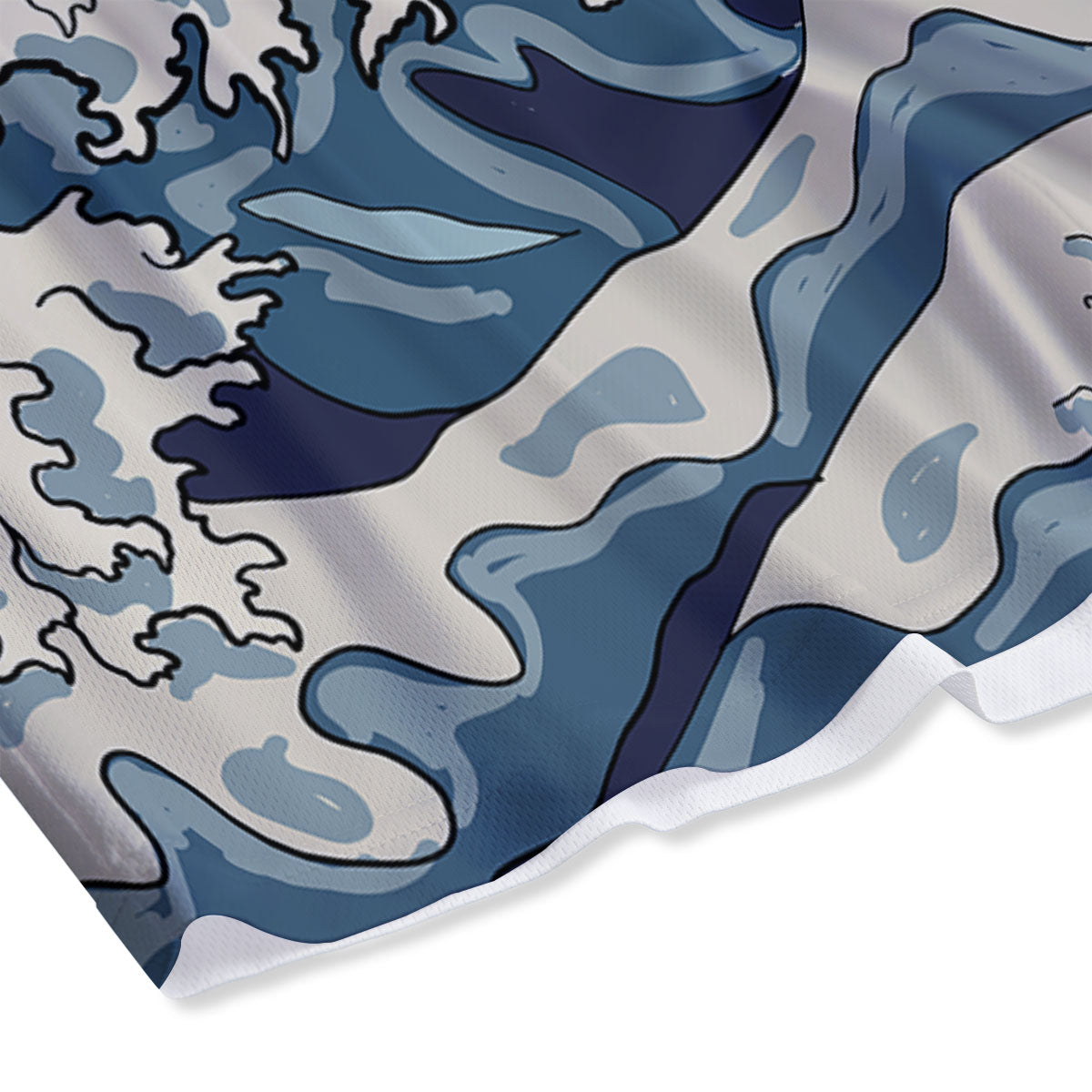 Japanese Wave Red Sun Print Mesh Shorts