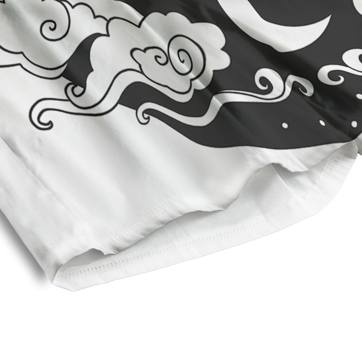 Japanese Yin Yang White And Black Print Men's Athletic Shorts