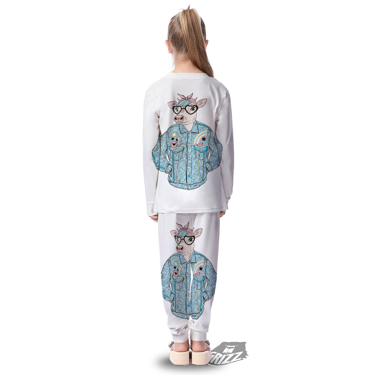 Jeans Cow Denim Print Kid's Pajamas-grizzshop