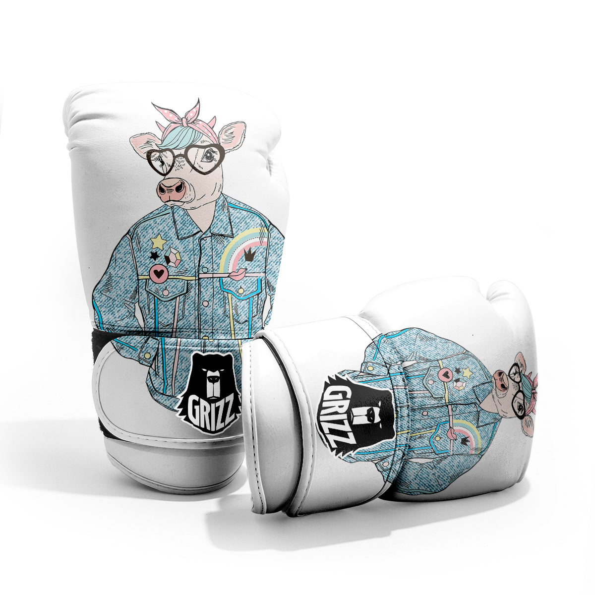 Jeans Cow Denim Print Pro Boxing Glove
