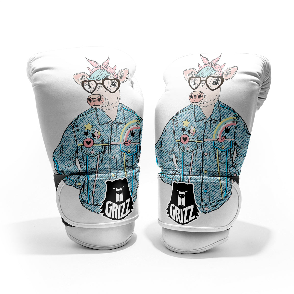 Jeans Cow Denim Print Pro Boxing Glove