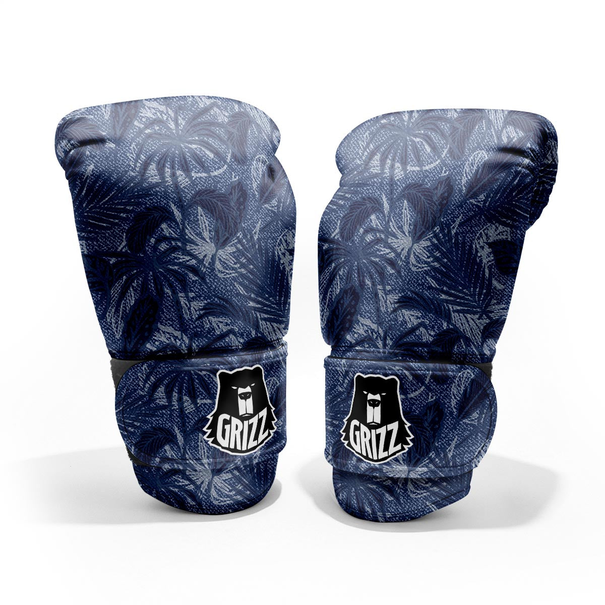Jeans Denim Tropical Print Pattern Sparring Gloves-grizzshop