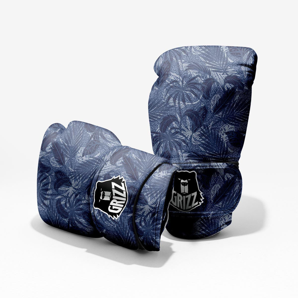 Jeans Denim Tropical Print Pattern Sparring Gloves-grizzshop