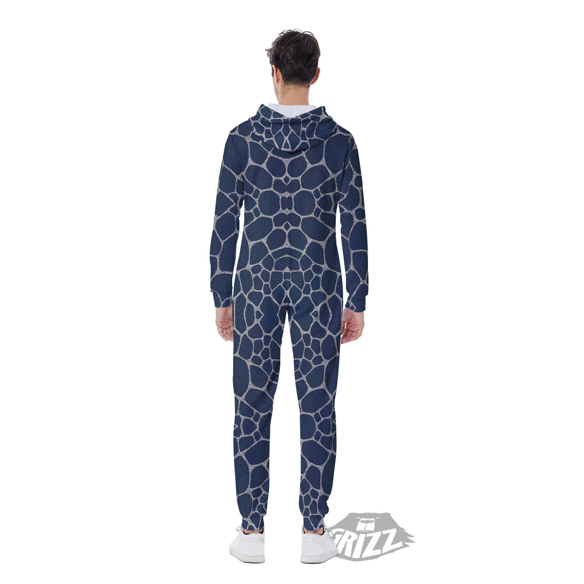 Jeans Giraffe Denim Print Pattern Men's Jumpsuit-grizzshop