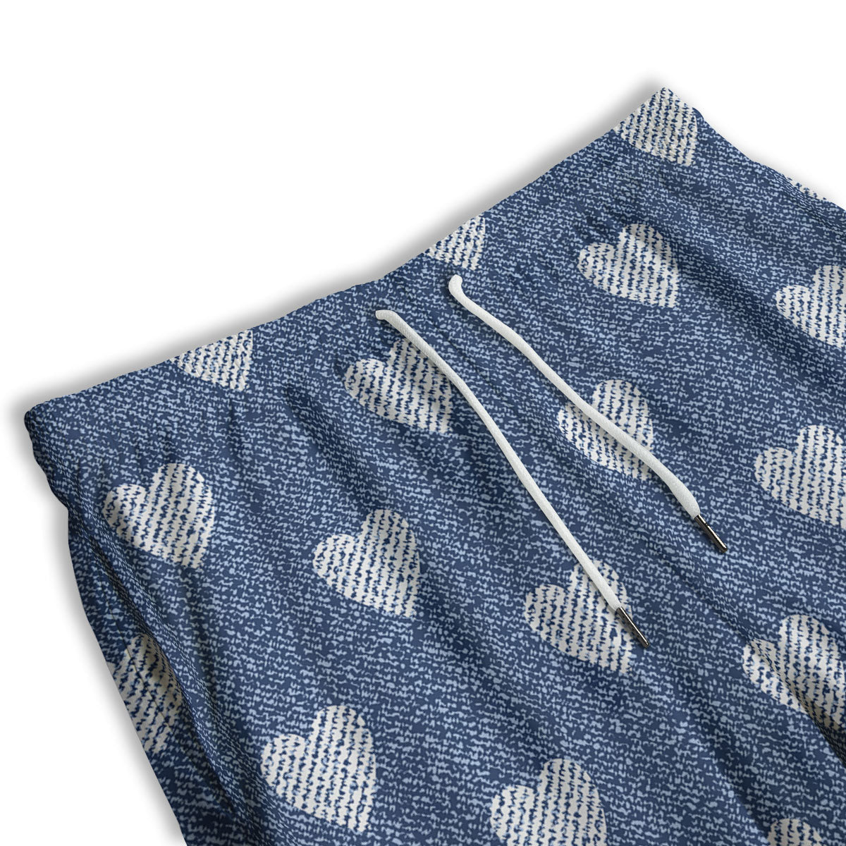 Jeans Heart Denim Print Pattern Men's Athletic Shorts