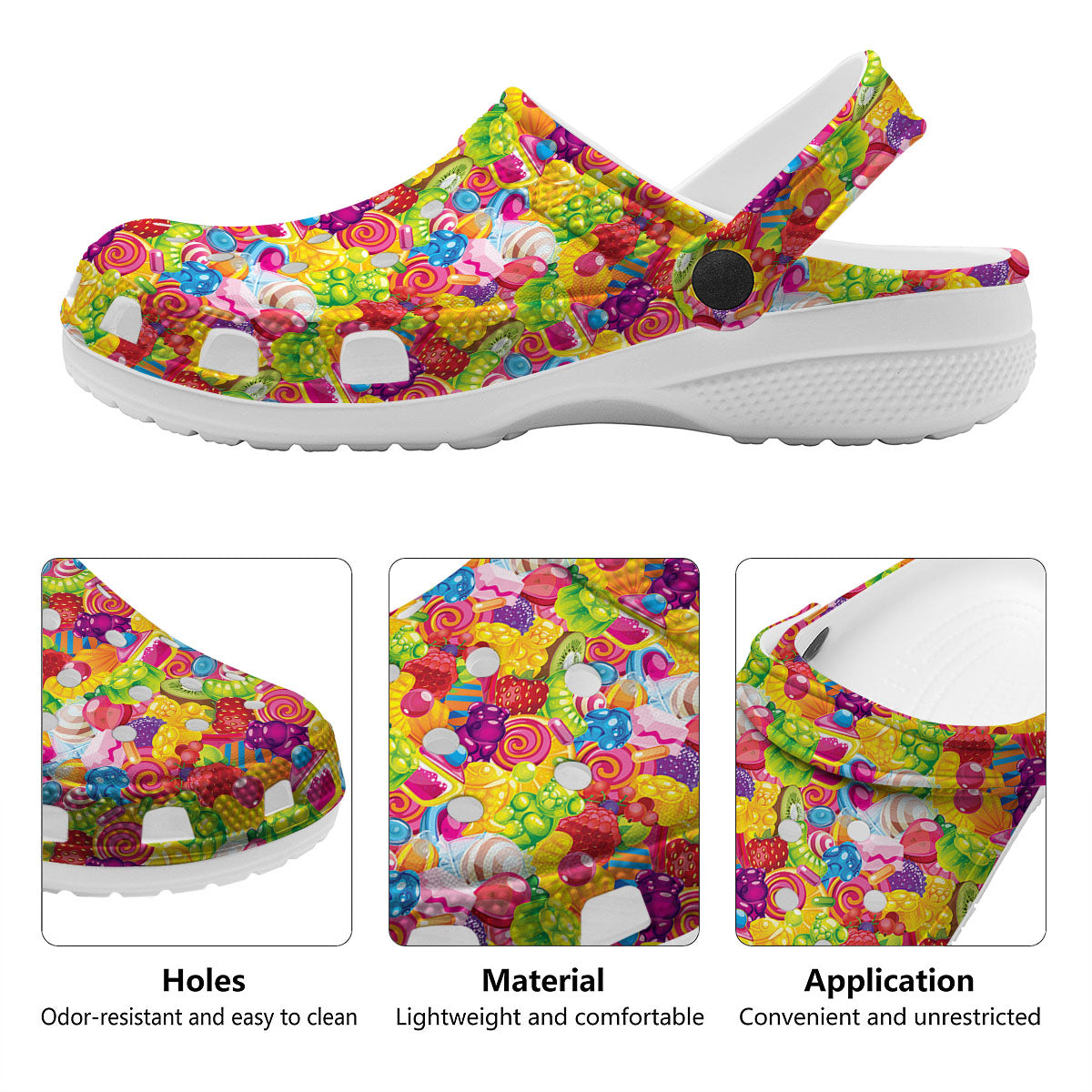 Jelly And Candy Print Pattern Clog-grizzshop