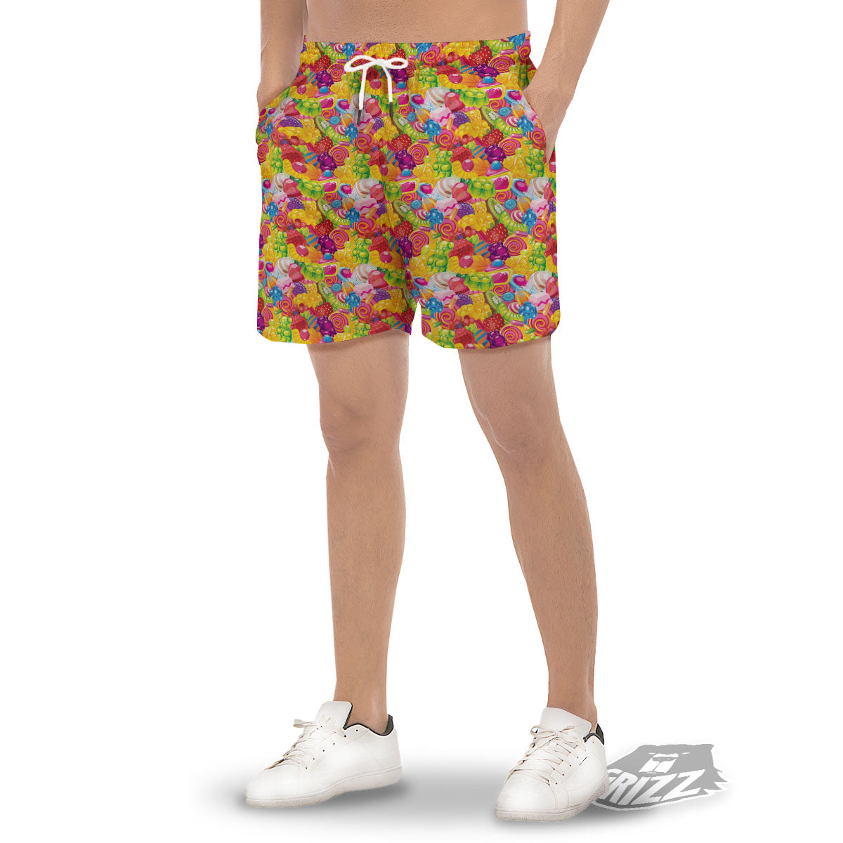 Jelly And Candy Print Pattern Men's Gym Shorts-grizzshop