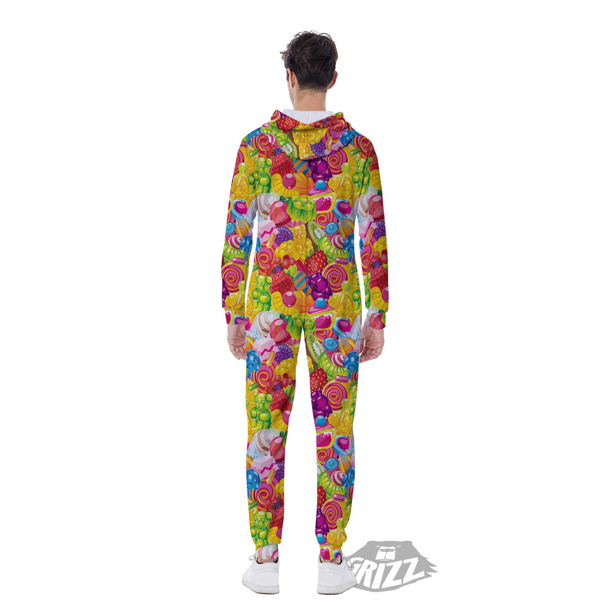 Jelly And Candy Print Pattern Men's Jumpsuit-grizzshop