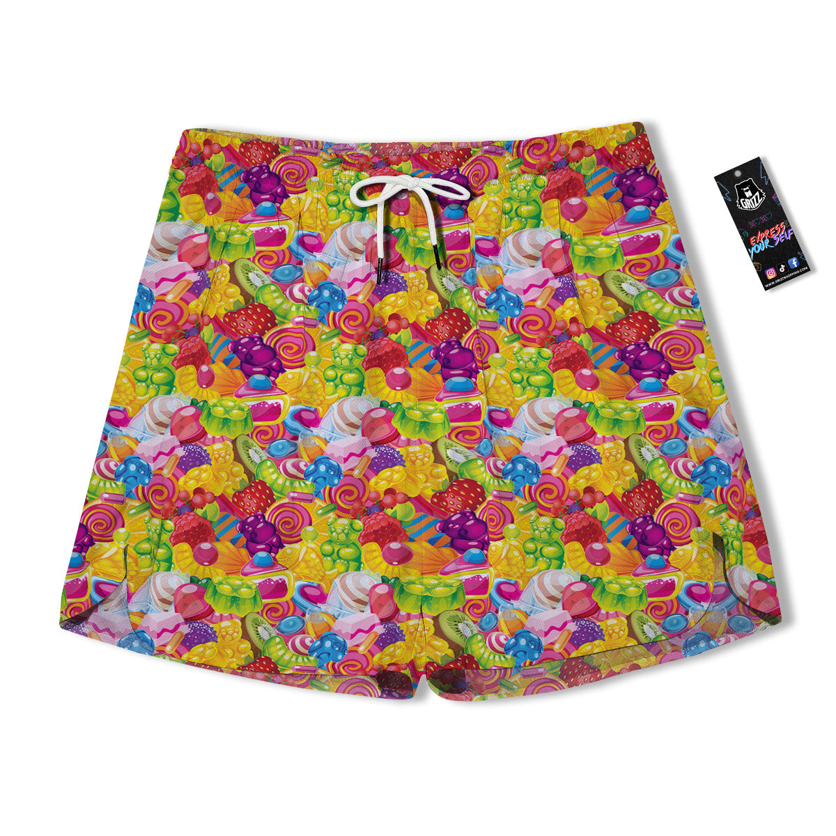 Jelly And Candy Print Pattern Men's Running Shorts-grizzshop