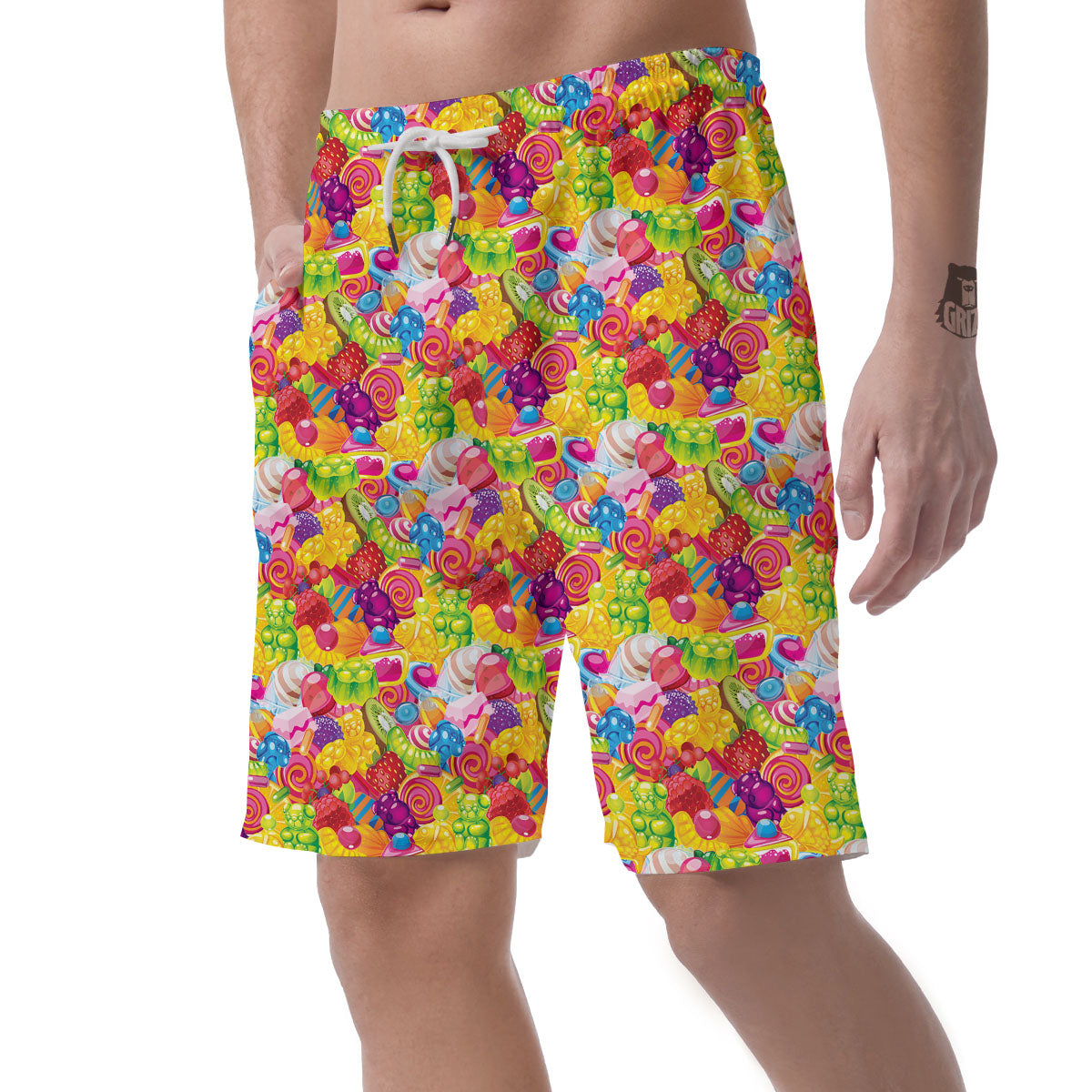 Jelly And Candy Print Pattern Men's Shorts-grizzshop