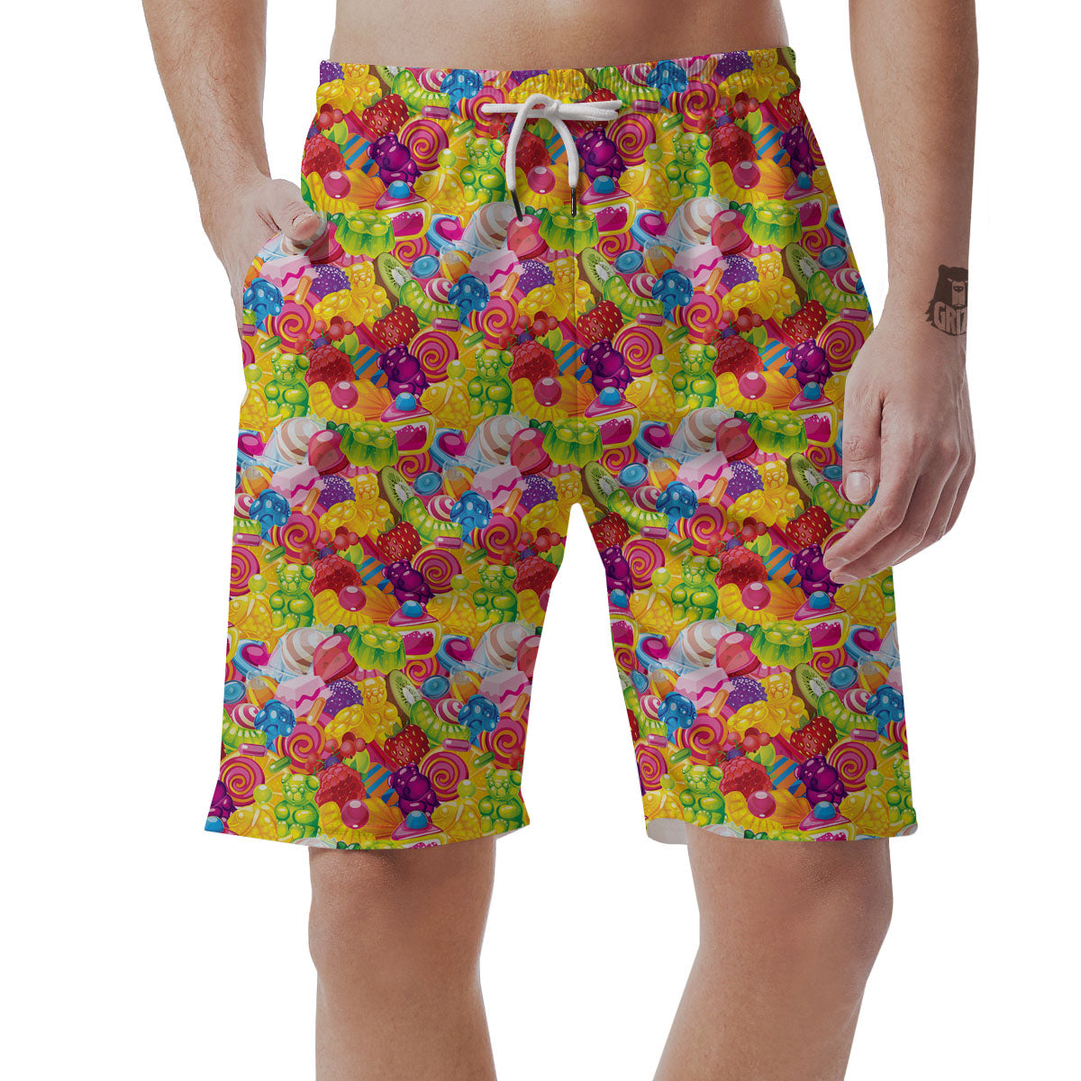 Jelly And Candy Print Pattern Men's Shorts-grizzshop