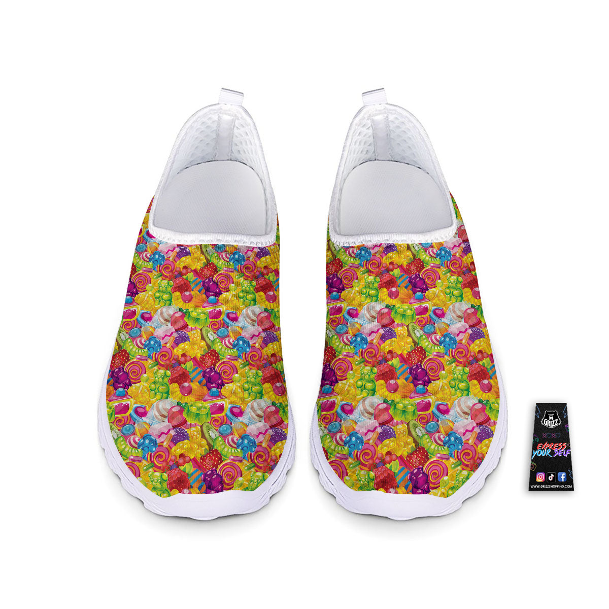 Jelly And Candy Print Pattern Nurse Shoes-grizzshop