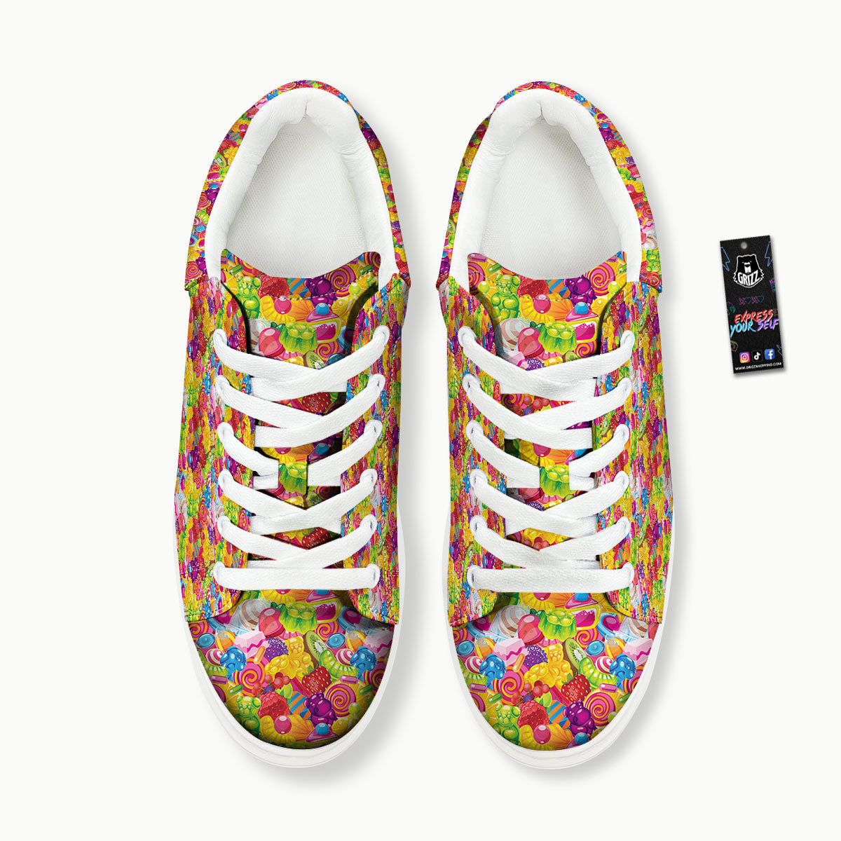 Jelly And Candy Print Pattern Platform Shoes-grizzshop