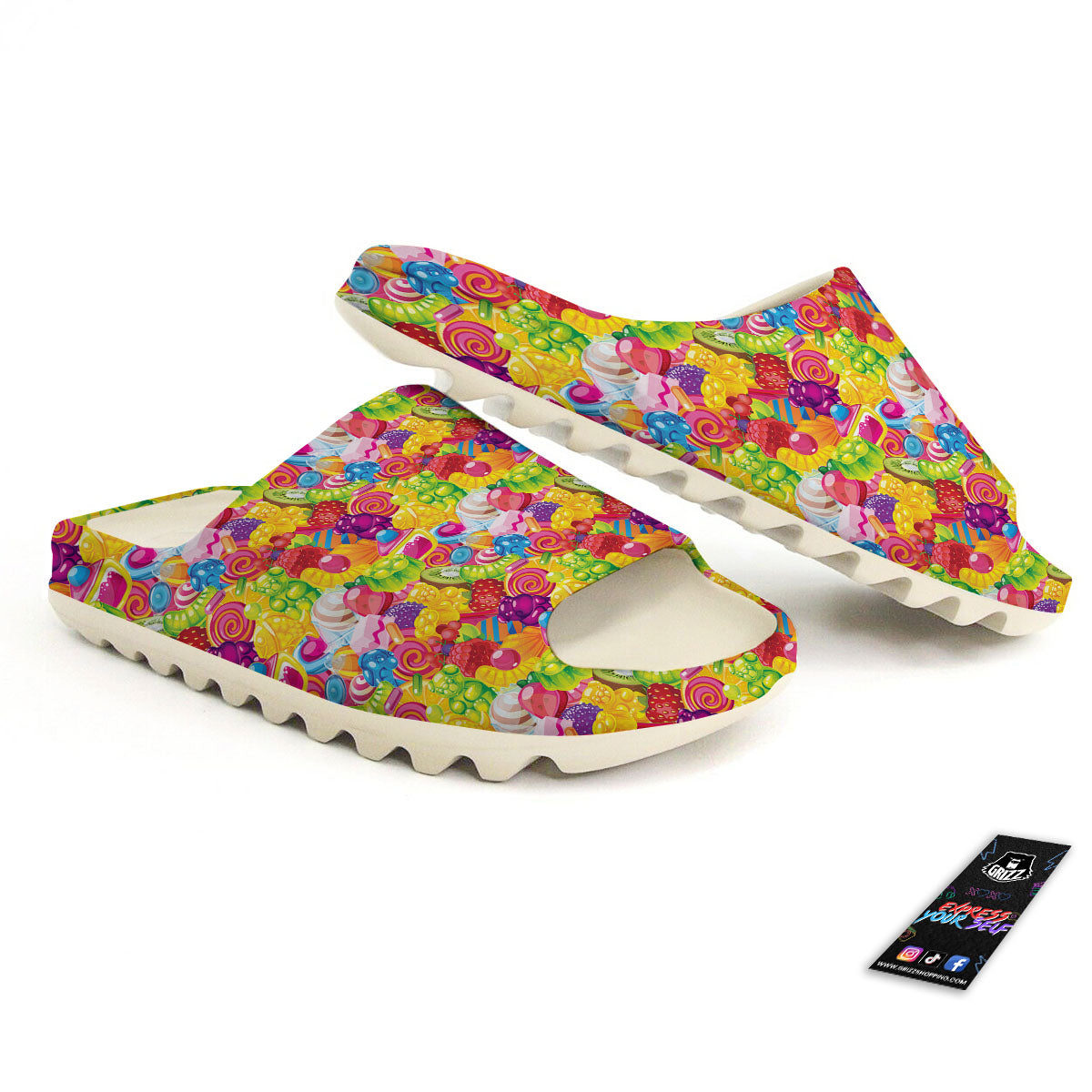 Jelly And Candy Print Pattern Sandals-grizzshop