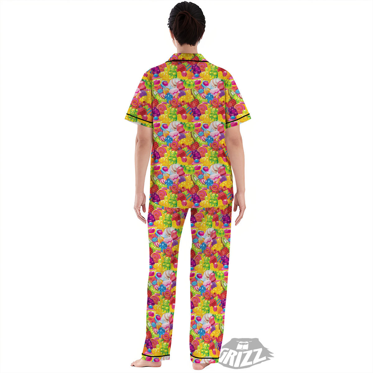 Jelly And Candy Print Pattern Women's Pajamas Set-grizzshop