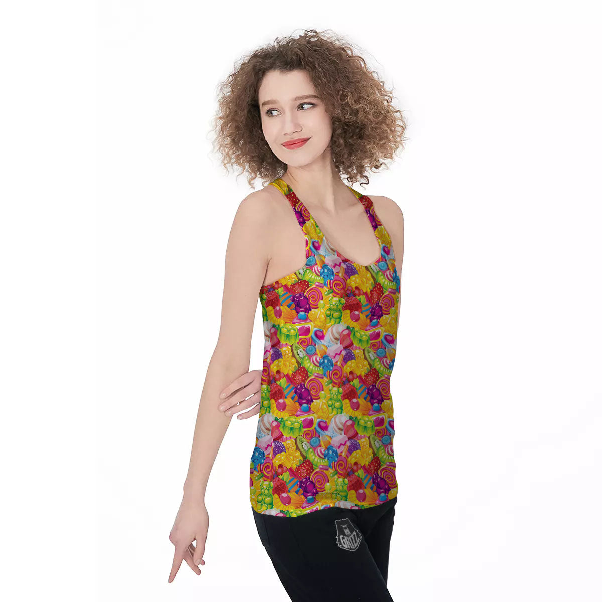 Jelly And Candy Print Pattern Women's Racerback Tank Top-grizzshop