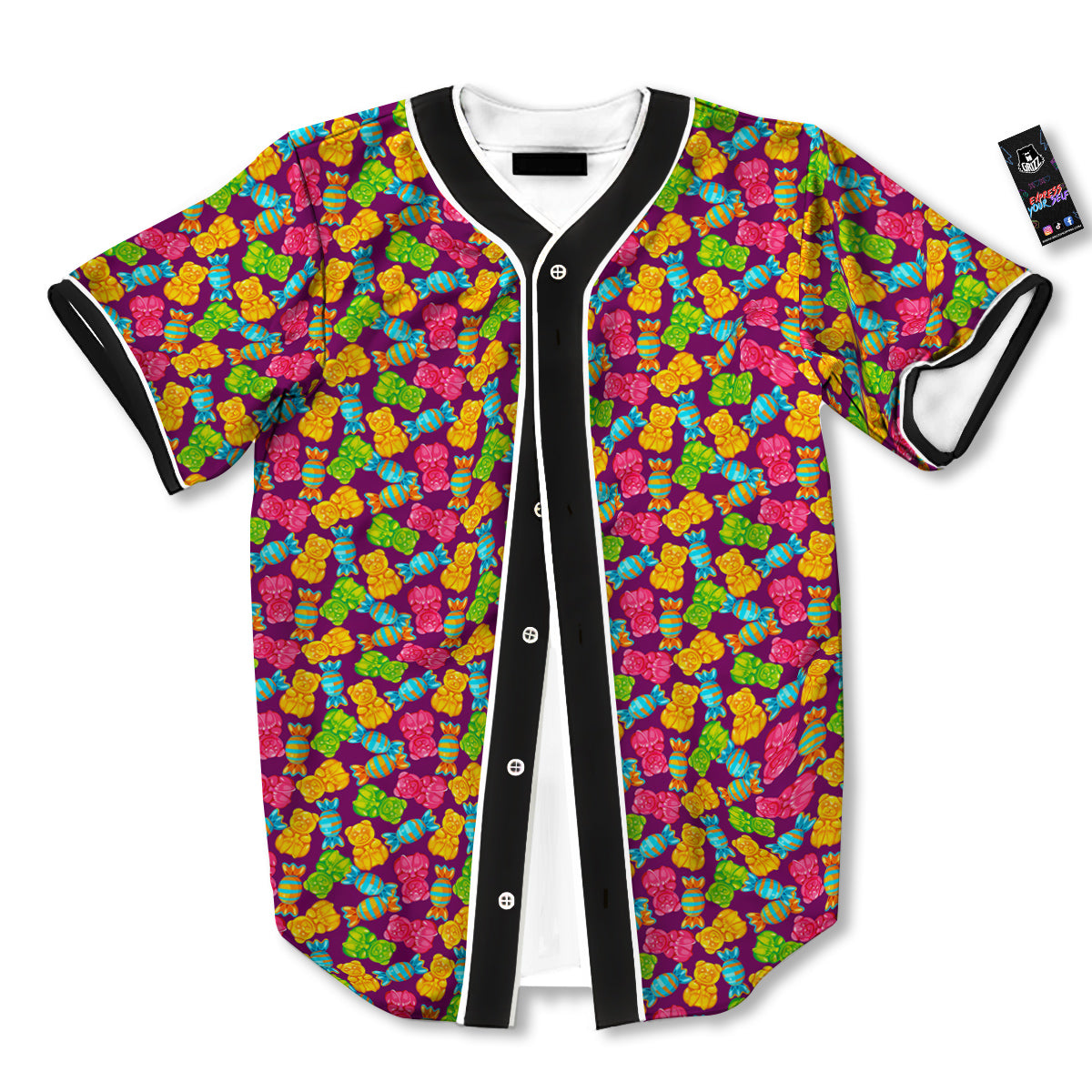 Jelly And Colorful Candy Print Baseball Jersey-grizzshop