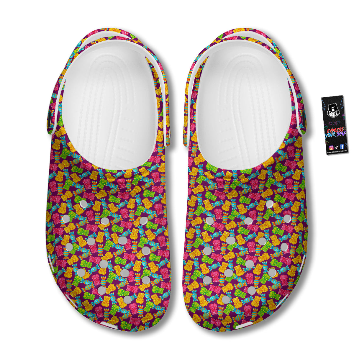 Jelly And Colorful Candy Print Clog-grizzshop