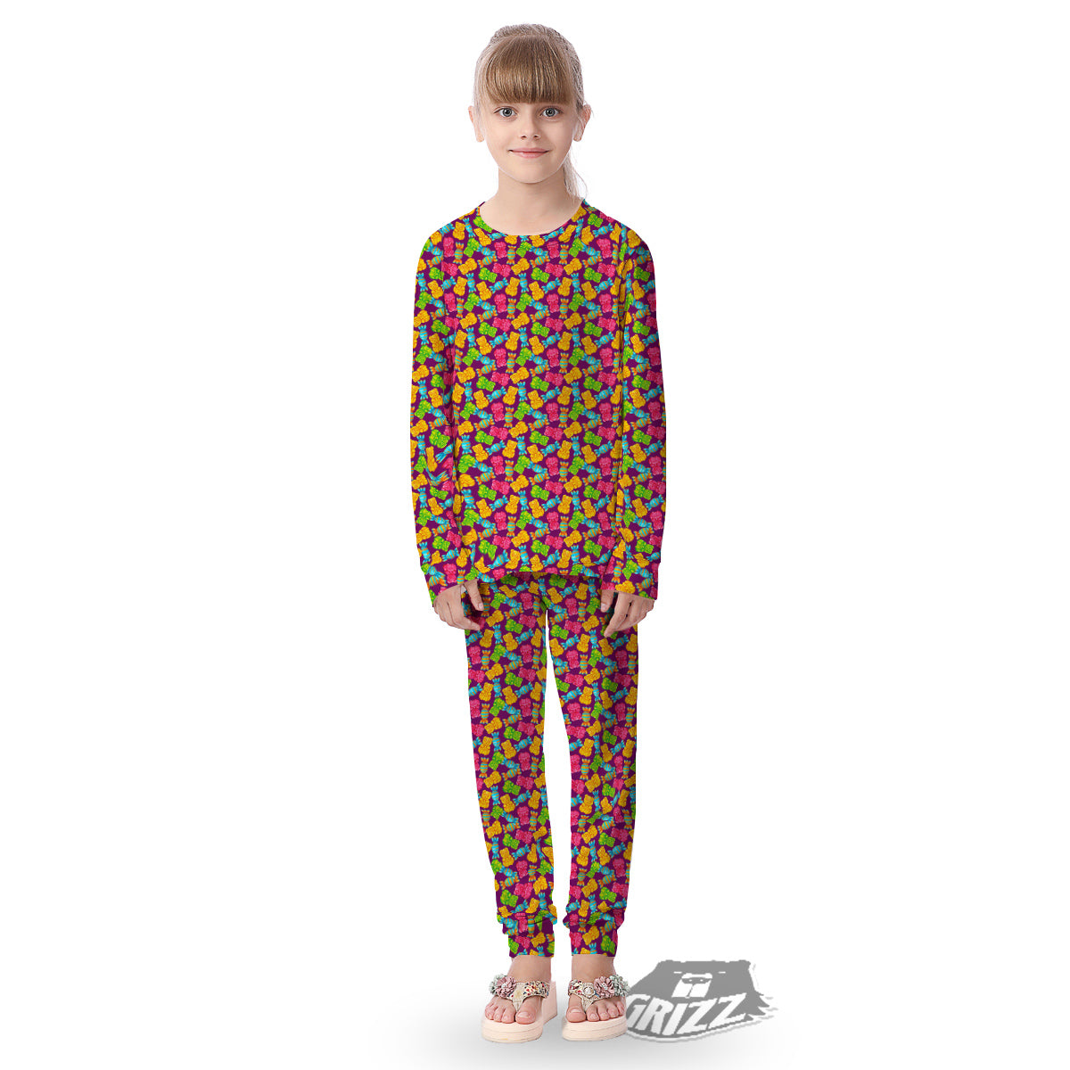 Jelly And Colorful Candy Print Kid's Pajamas-grizzshop