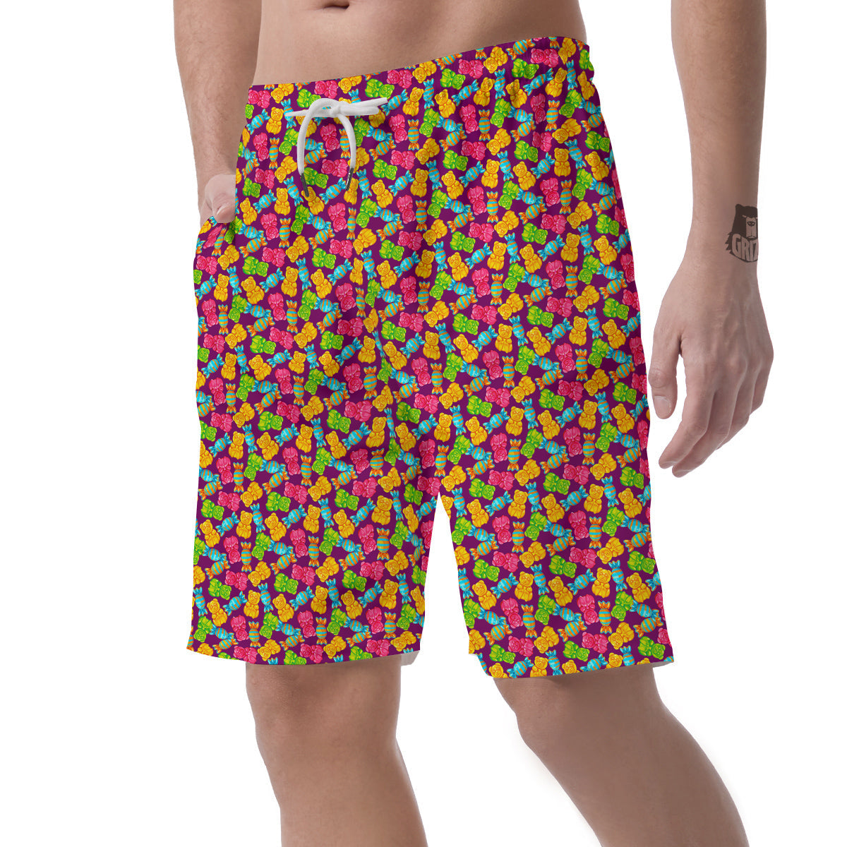 Jelly And Colorful Candy Print Men's Shorts-grizzshop