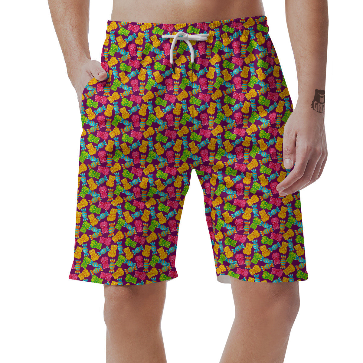 Jelly And Colorful Candy Print Men's Shorts-grizzshop
