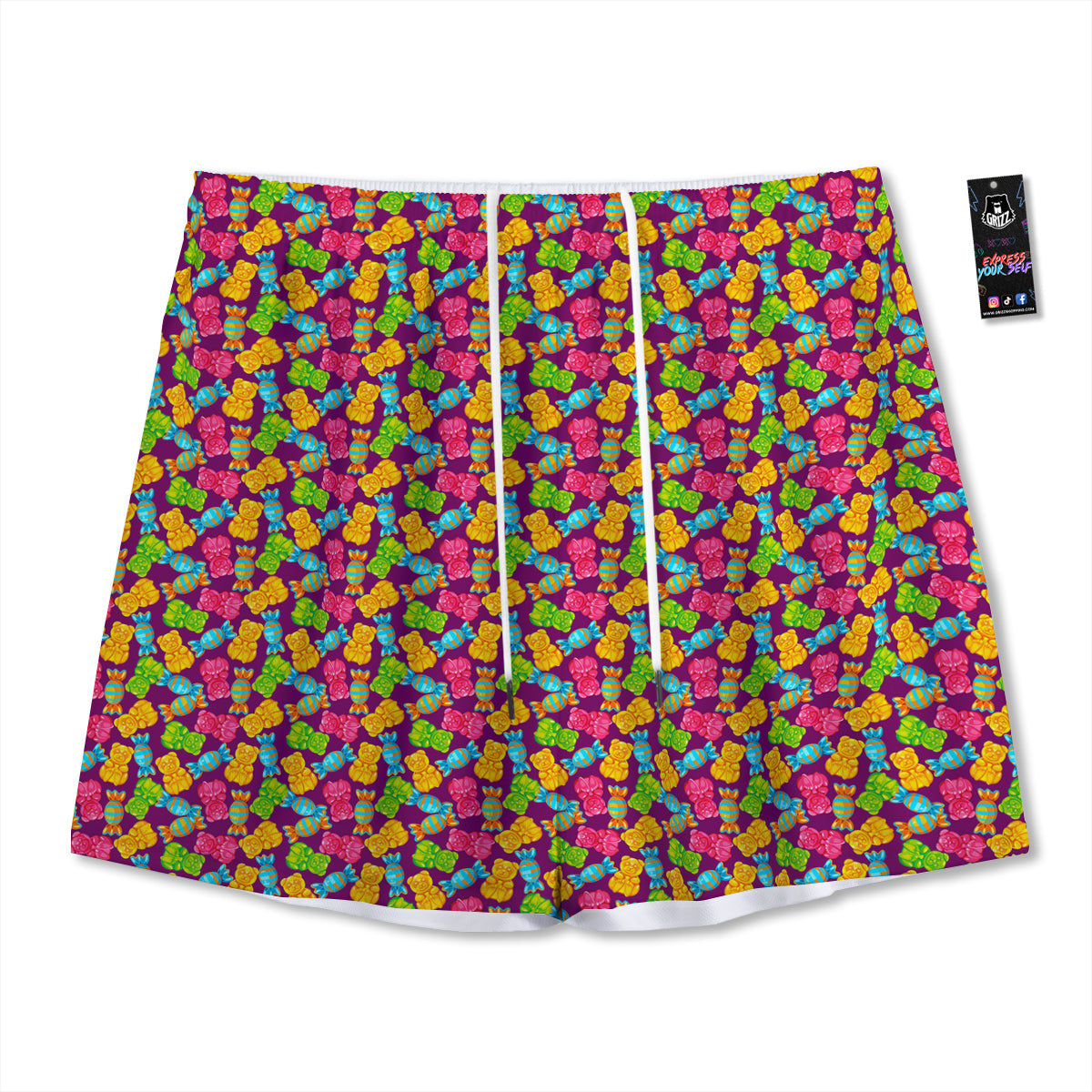 Hieroglyphs Egyptian Print Pattern Mesh Shorts