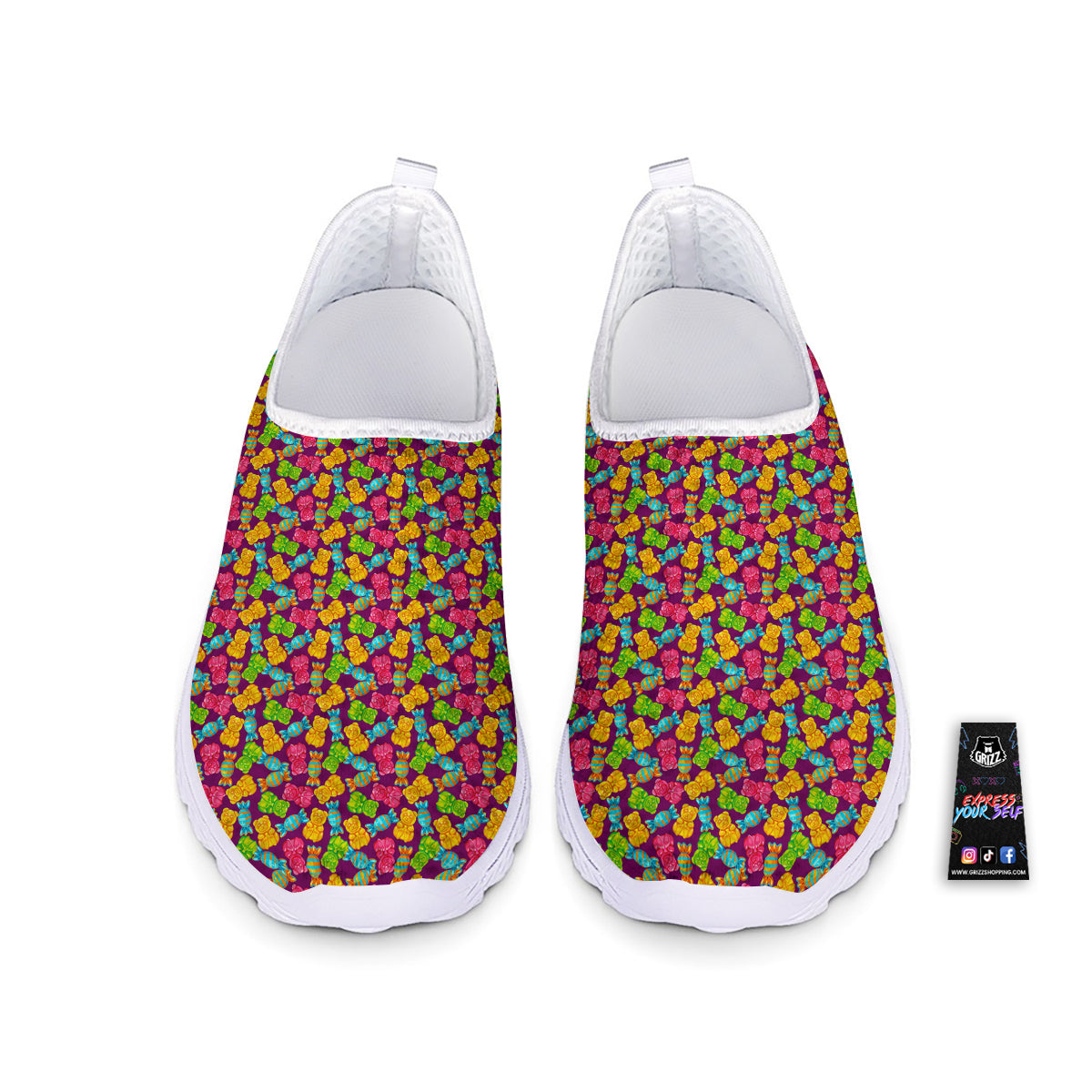 Jelly And Colorful Candy Print Nurse Shoes-grizzshop