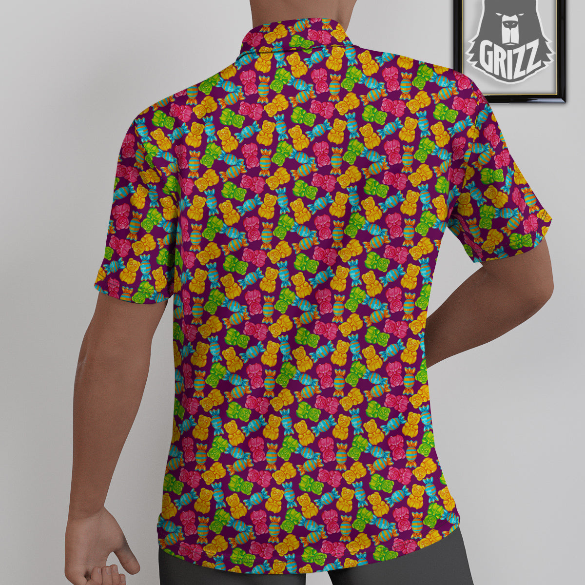 Jelly And Colorful Candy Print Untucked Shirts-grizzshop