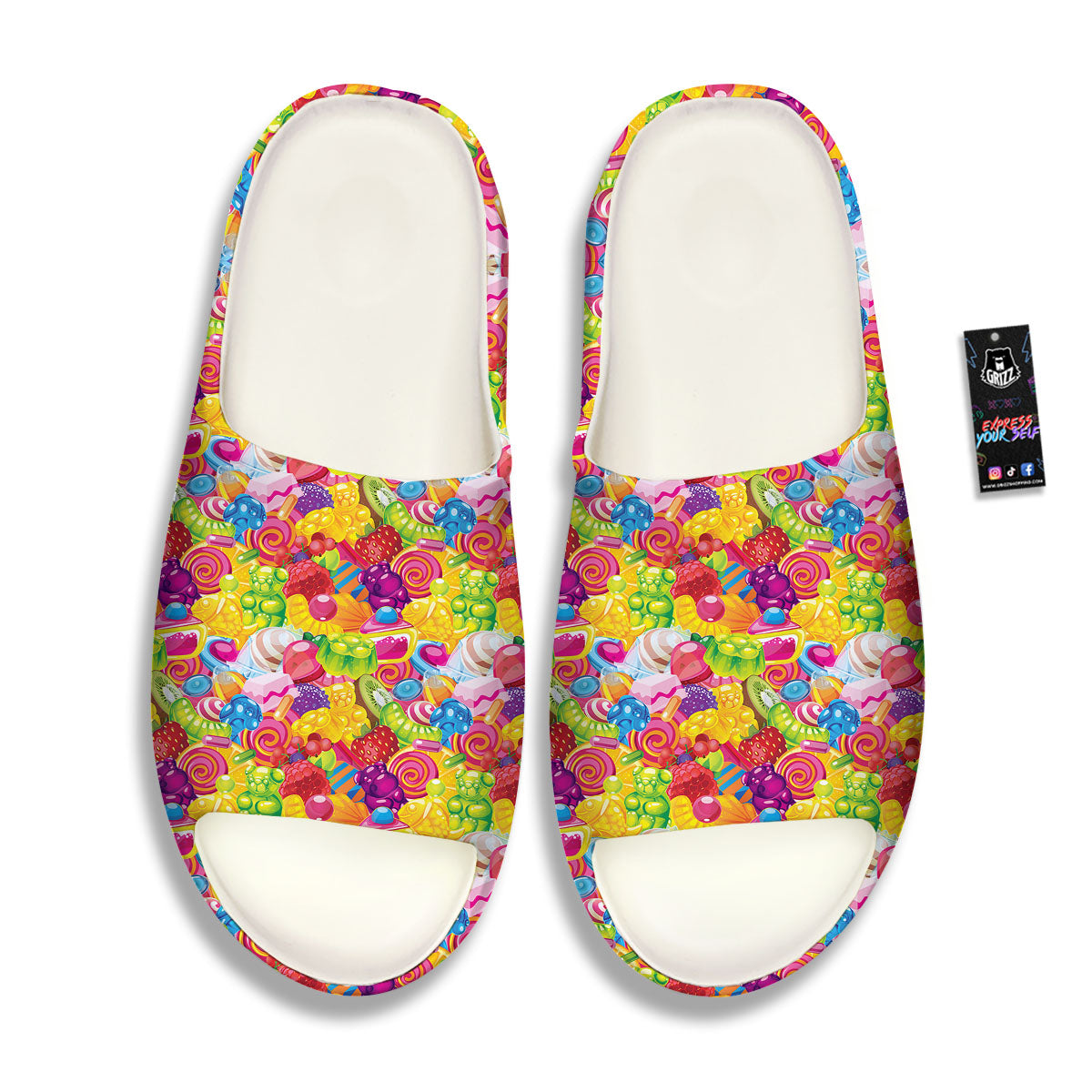 Jelly And Candy Print Pattern Sandals-grizzshop