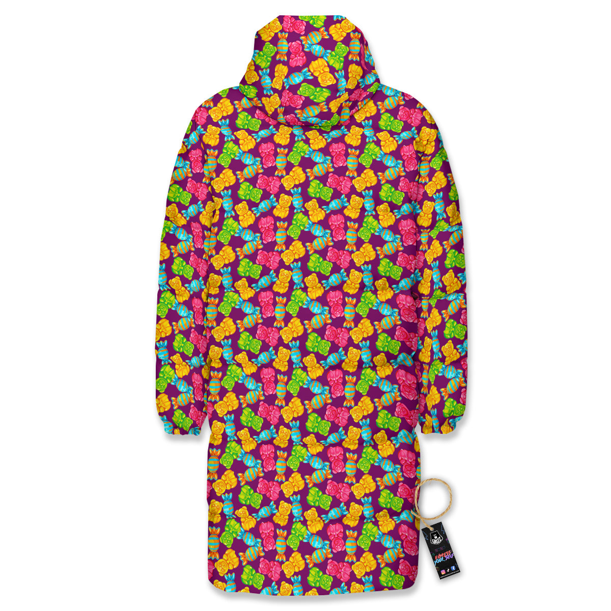 Jelly And Colorful Candy Print Long Down Jacket