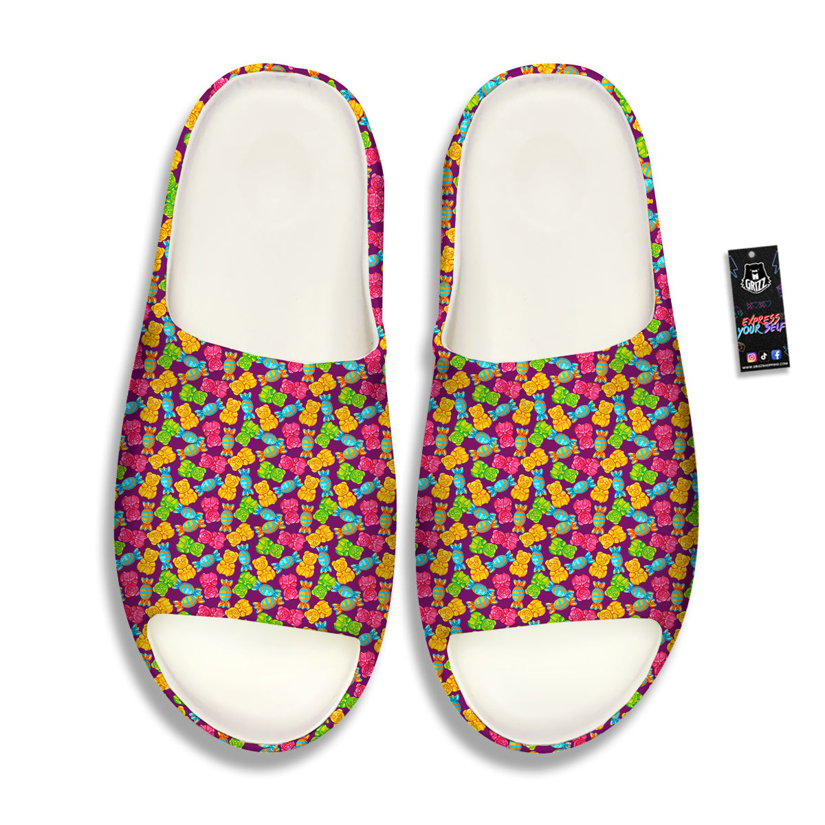 Jelly And Colorful Candy Print Sandals-grizzshop
