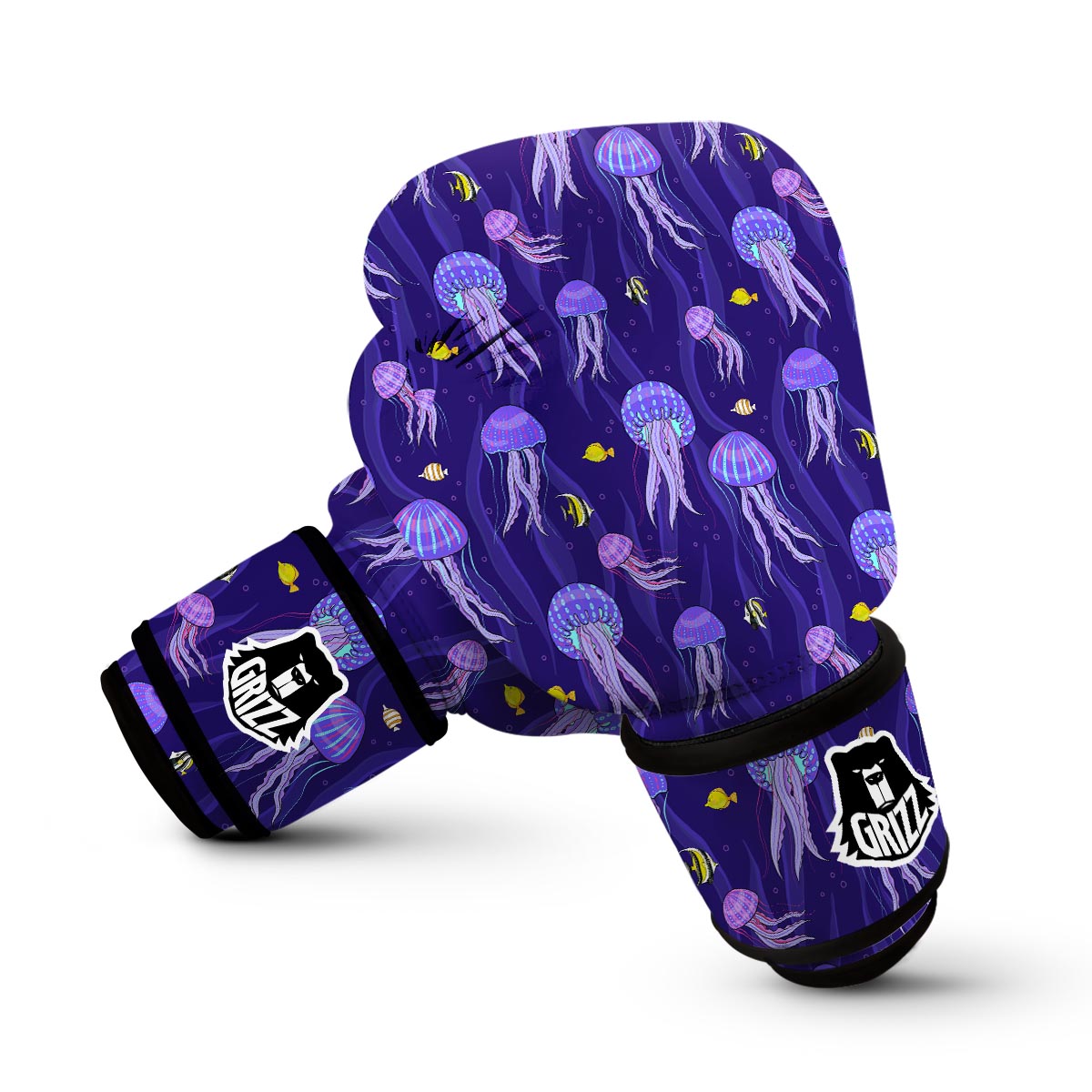 Jellyfish Cartoon Print Pattern Boxing Gloves-grizzshop