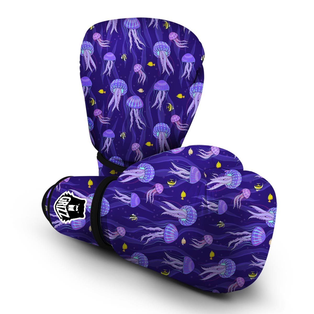 Jellyfish Cartoon Print Pattern Boxing Gloves-grizzshop