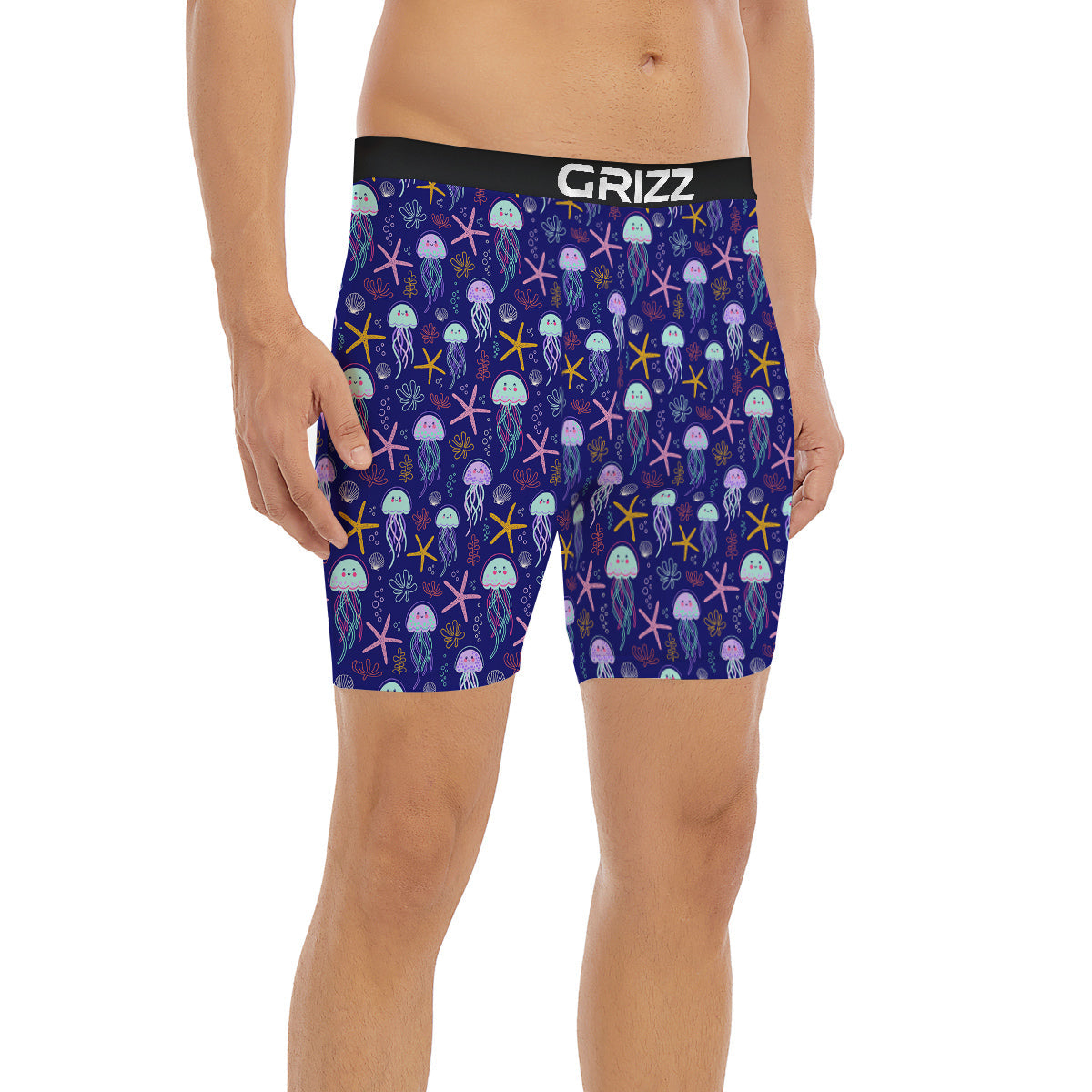 Jellyfish Cute Print Pattern Boxer Briefs-grizzshop