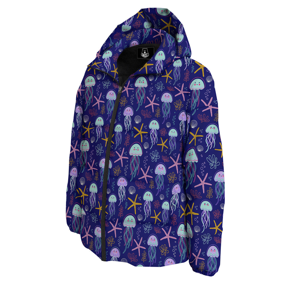 Jellyfish Cute Print Pattern Down Jacket-grizzshop