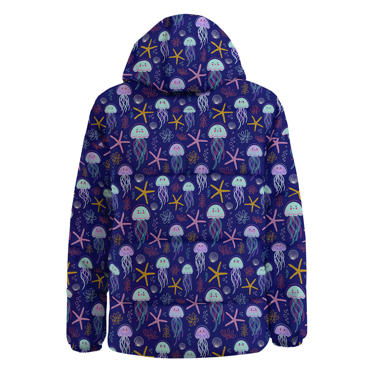 Jellyfish Cute Print Pattern Down Jacket-grizzshop