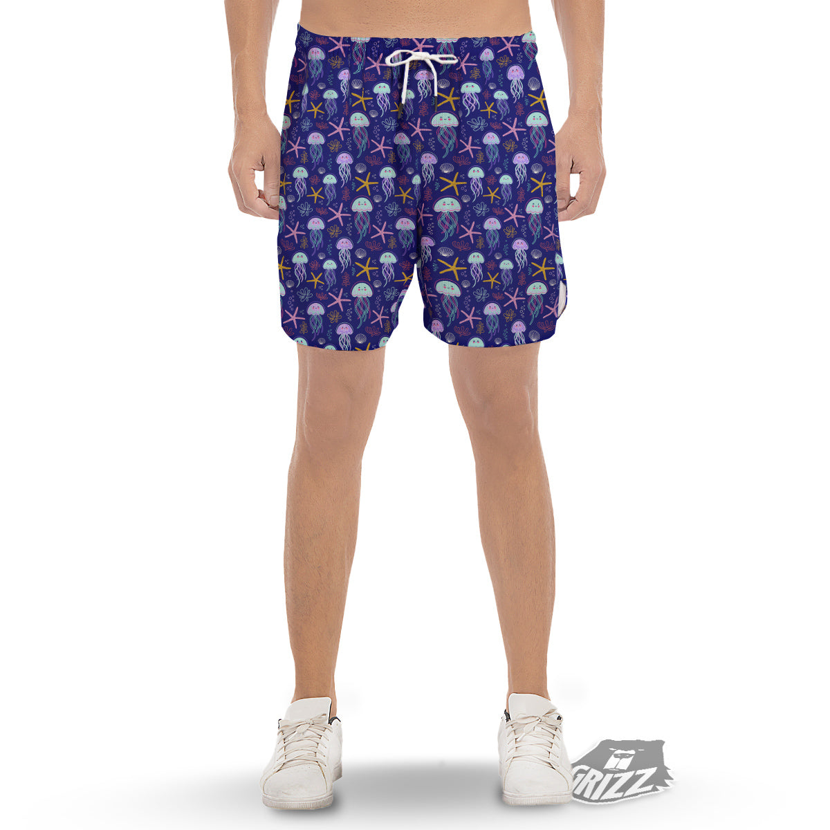 Jellyfish Cute Print Pattern Men's Gym Shorts-grizzshop