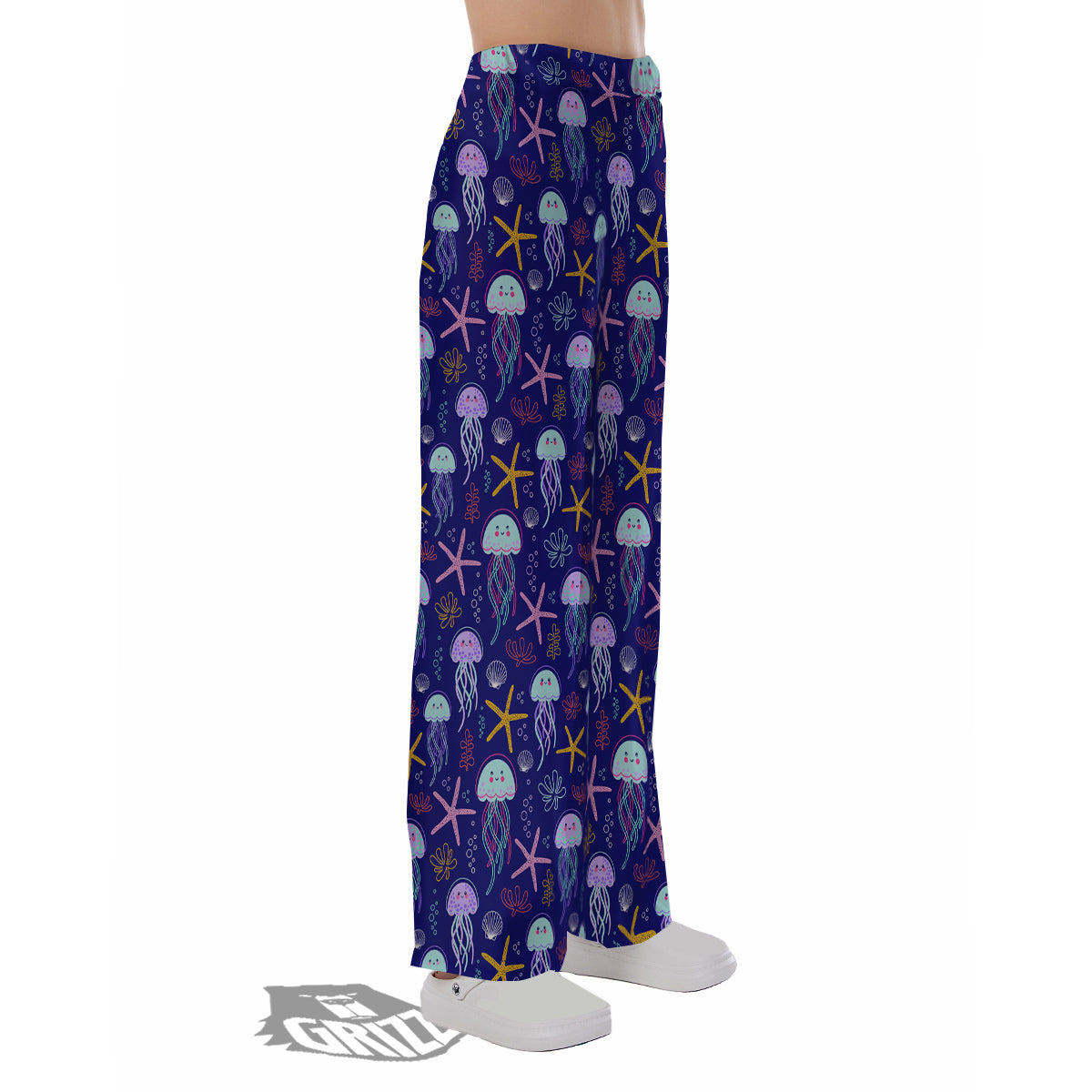 Jellyfish Cute Print Pattern Pajama Pants-grizzshop
