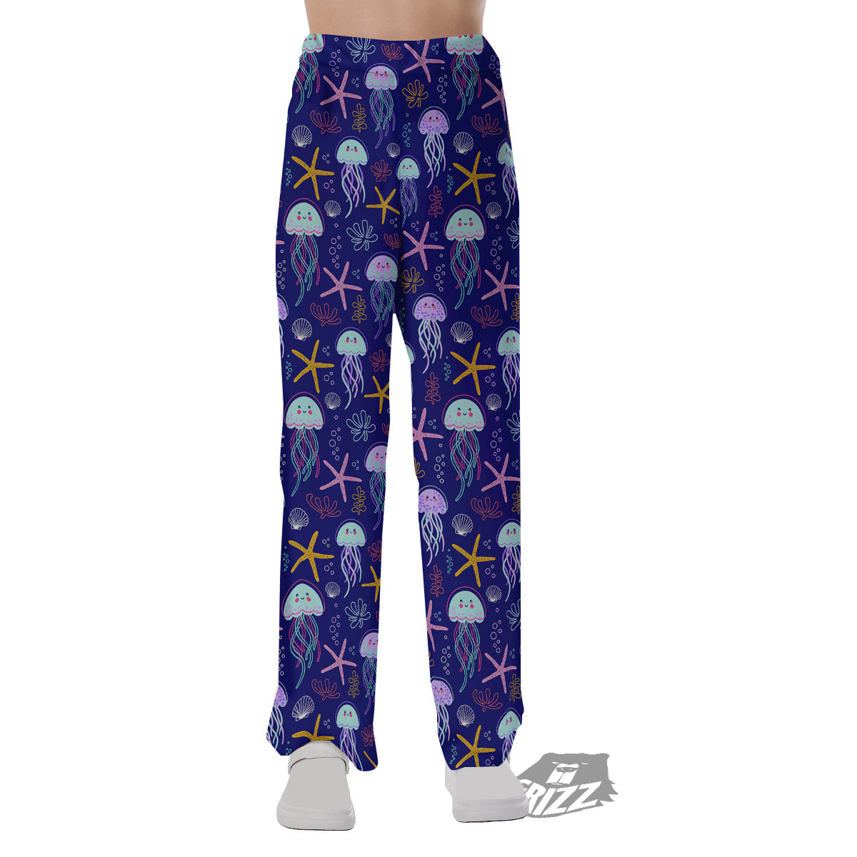 Jellyfish Cute Print Pattern Pajama Pants-grizzshop
