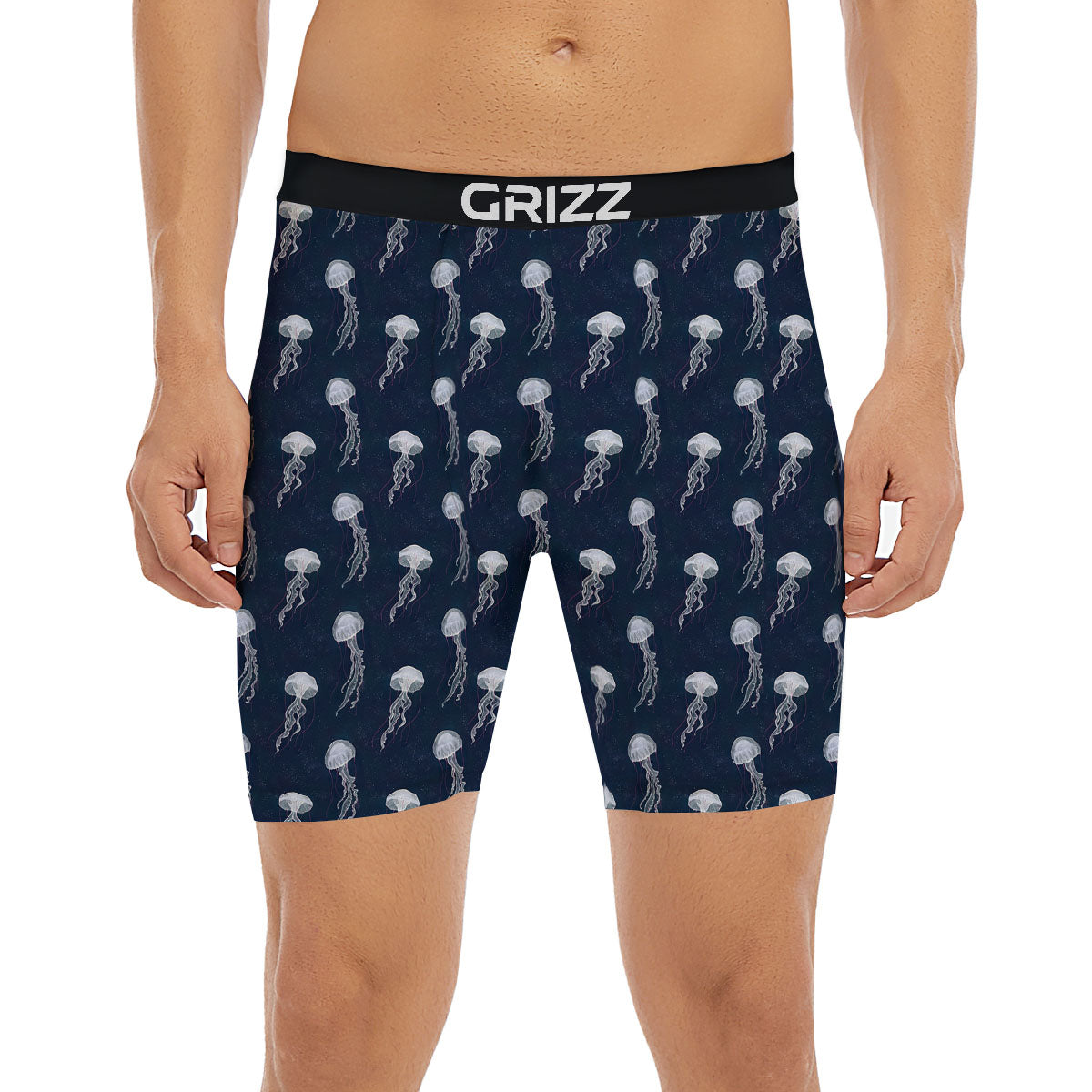 Jellyfish Fish Print Pattern Boxer Briefs-grizzshop